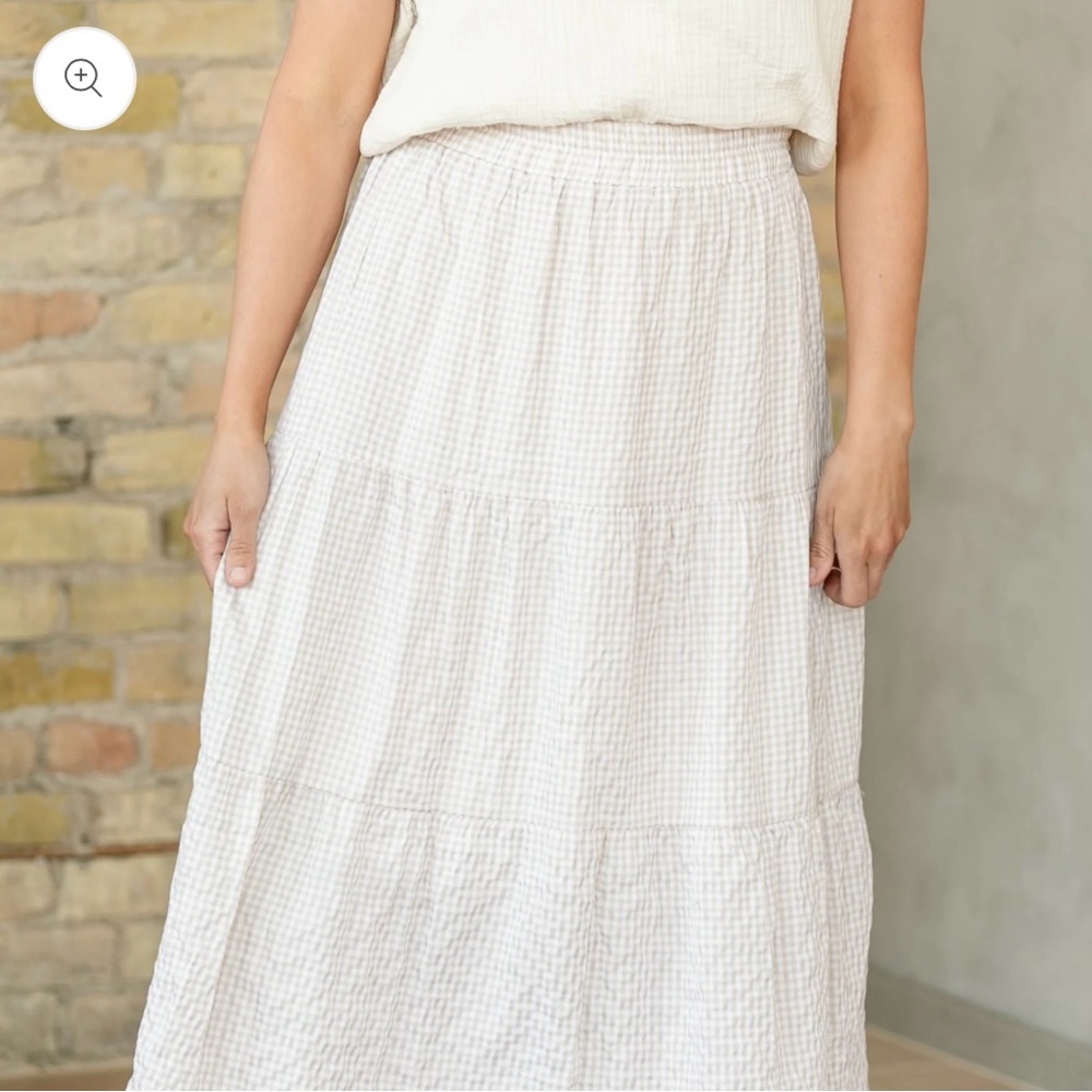 Tiered Gingham Skirt